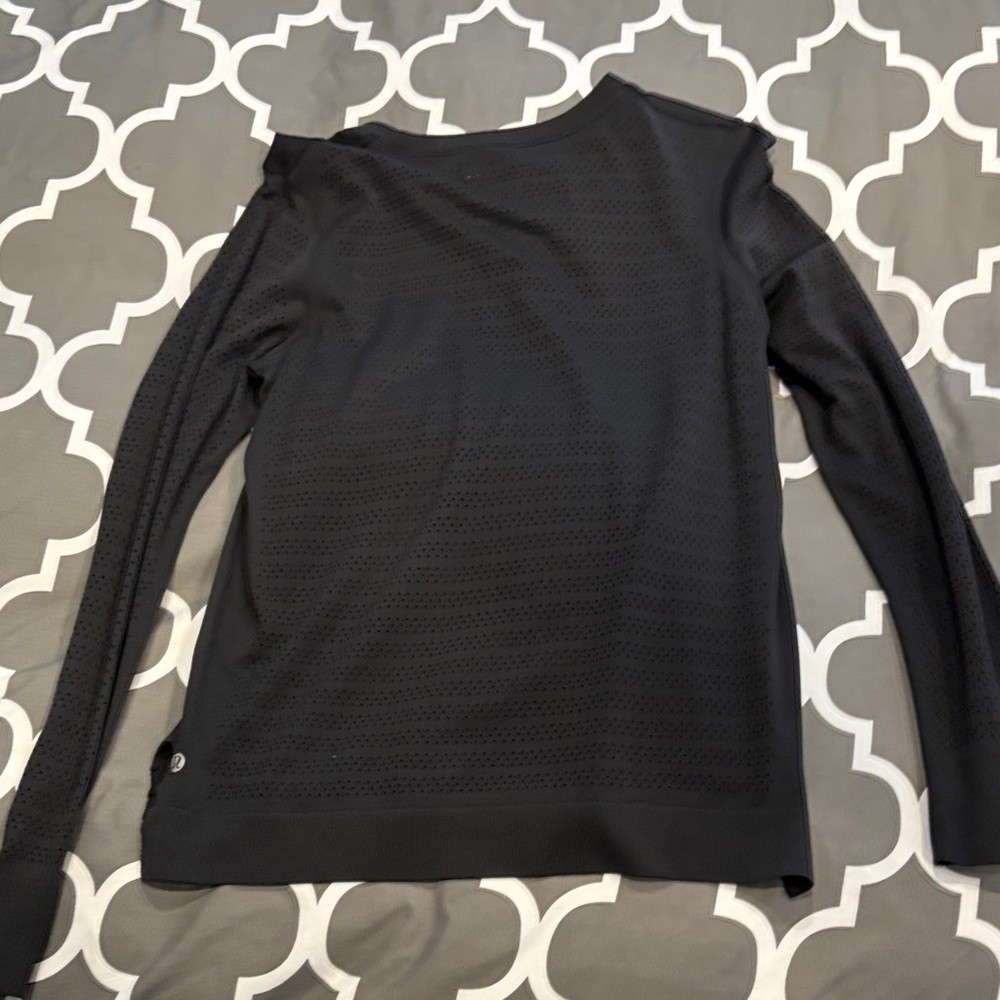lululemon athletica Black Mesh Long Sleeve Top